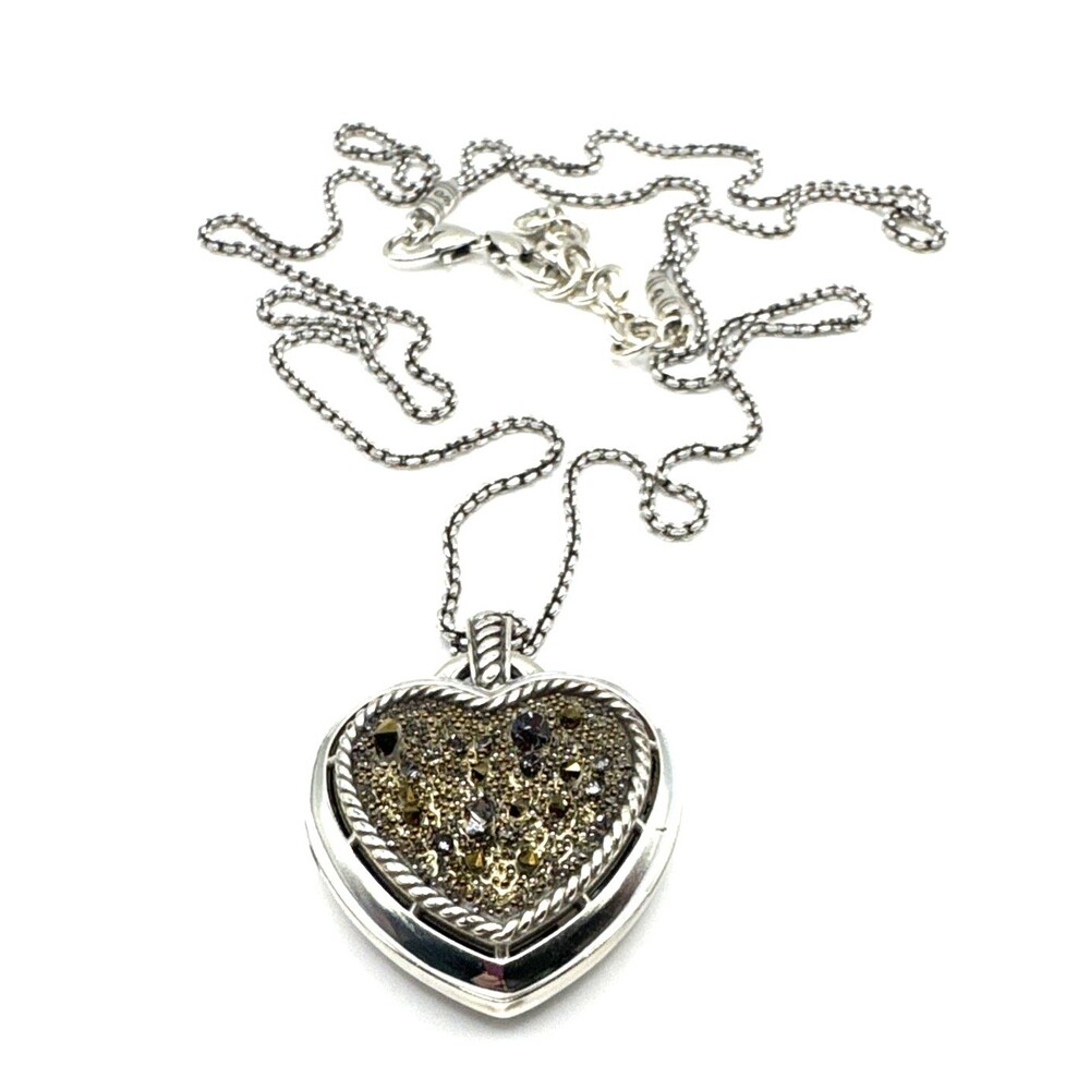 Brighton Crystal Rocks Medley Life's A Journey Locket Opens Necklace 32”-34”